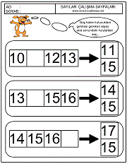 okul öncesi sıradaki sayıyı bulma çalışma sayfaları